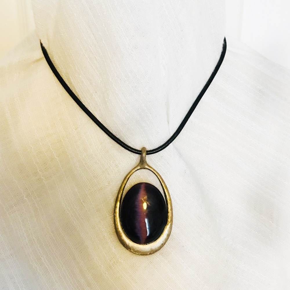 Chico’s Deep Purple Pendant Necklace